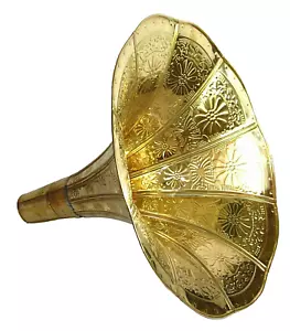 Grammophon Messing Horn volle Größe Sammlerstück Ornament Retro Reproduktion - Bild 1 von 6