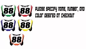 CUSTOM MOTOCROSS MINI NUMBER PLATES KTM KX CR YZ RM ONE DOZEN (12) 4 INCH - Foto 1 di 2