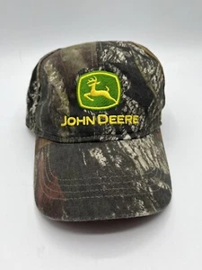 John Deere Camo Hat Cap Youth Kids One Size Elastic Strap Green Deer Logo - Picture 1 of 4