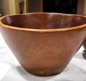 Vintage moderne Kalmar Designs Teakholz 6" Höhe & 10" dunkel große Salatschüssel MCM - Bild 1 von 6