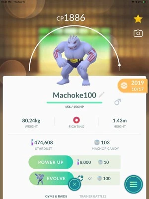 Pokémon Go Machamp Instant Evolve from Machoke Trade no more candy!High Cp Lvl35 - Image 1 of 3