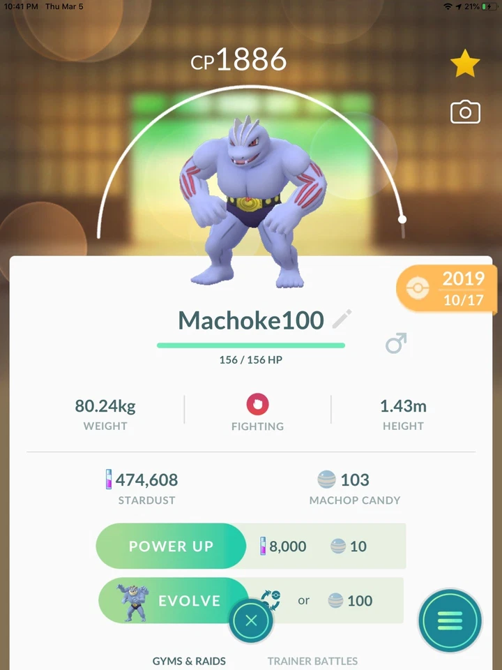 Pokémon Go Machamp Instant Evolve from Machoke Trade no more candy!High Cp Lvl35 - Image 1 of 3