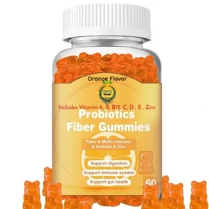 Organic Greek Probiotic Fiber Gummies Digestive Health Immune Dietary Supplement - Picture 1 of 5