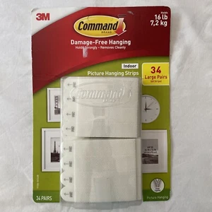 3M Command Damage-Free Large Picture Hanging Strips,34Pairs/68Strips, Holds 16lb - Picture 1 of 7
