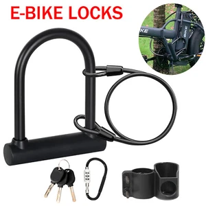Heavy Duty Anti-theft Cycling Motorcycle Bike Secure Security Cable U-Shape Lock - Picture 1 of 11