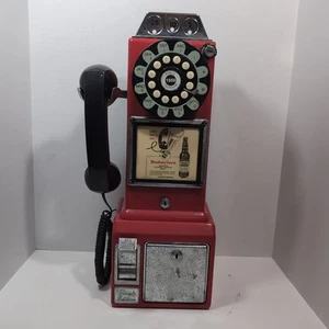 Crosley Reproduction 1957 Payphone Wall-Mount Corded Telephone Red - Untested - Zdjęcie 1 z 6
