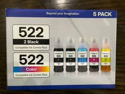 Paquete de 522 botellas de tinta (2 negras) Foto 1 de 2