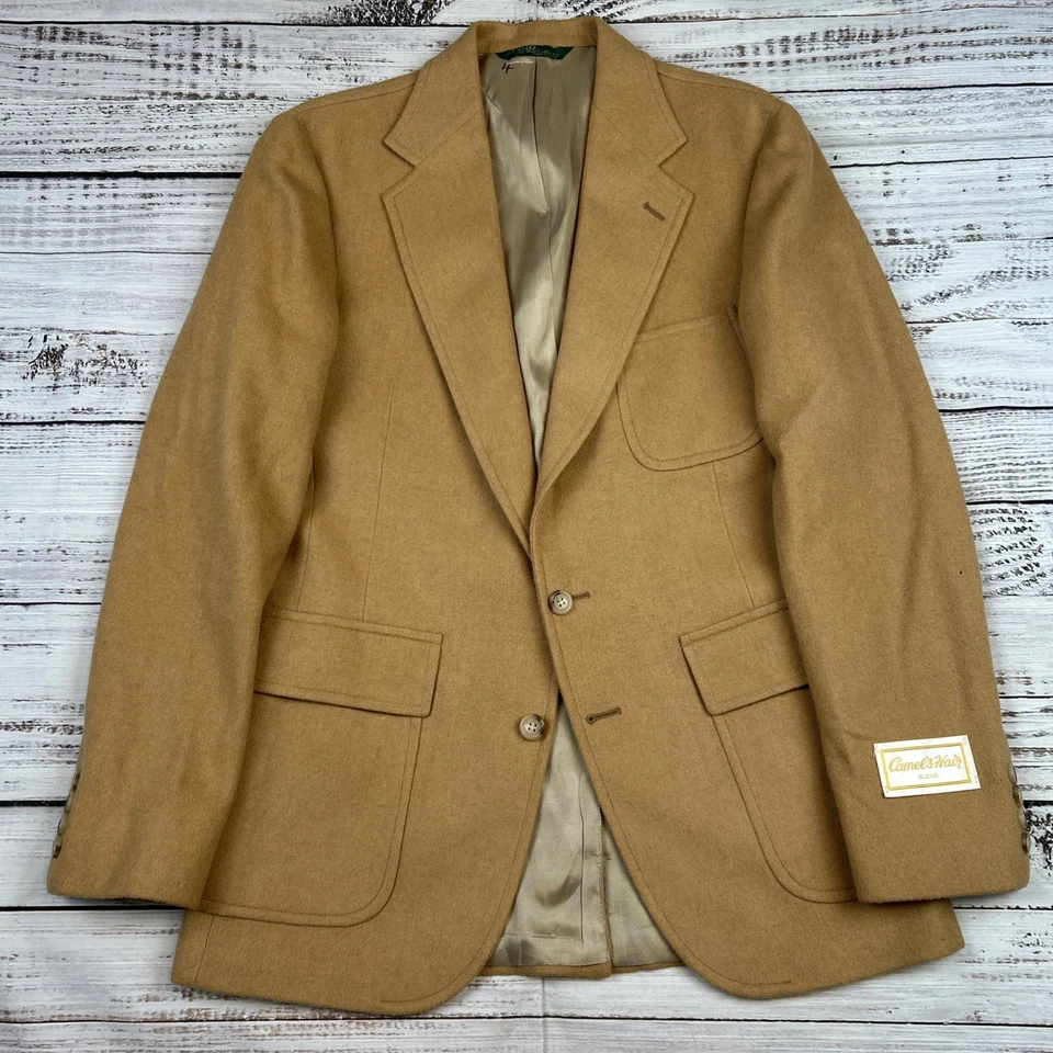 Blazer Polo de Ralph Lauren 100 % cabello camel tostado liso EE. UU. 20R de colección nuevo con etiquetas Foto 1 de 4