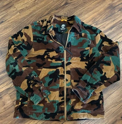 Timberland Camouflage Corduroy Chore Jacket Men’s Medium Quilted Lined Hiking - Image 1 of 4
