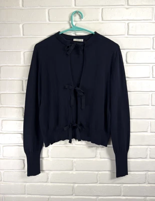Prada Knitwear Bow sweater Cardigan Women's SZ IT 44 / US 8 / M Archive Navi - Image 1 of 4