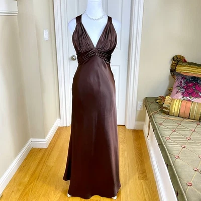 Vestido Bari Jay Formal Vintage Vestido Marrón Abierto Joya Espalda (4) Foto 1 de 4