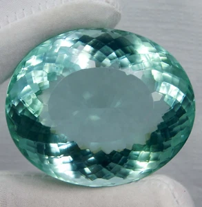 Zertifiziert 318 kt + natürlicher blauer Aquamarin oval AAA + Brasilien seltener Edelstein AA3 - Bild 1 von 6