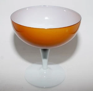 Vintage Empoli / Carlo Moretti Italy Cased Amber & White Opaline Compote - Picture 1 of 14
