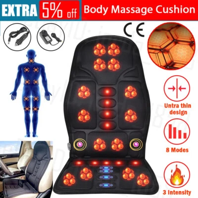 8 Mode Heated Back Massage Chair Cushion Car Seat Relieve Lumbar Neck Massager - image 1 of 4