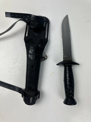 Vintage Aqua Lung Sea Hawk US Divers Stainless Steel Scuba Diving Dive Knife - Image 1 of 4