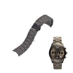 AR5950 23mm Gray&Black Rubber Plated Steel Bracelet For Emporio Armani - Picture 1 of 7