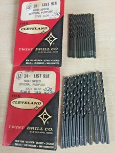 24pcs. Cleveland, #24, #36 (.1065, .1520) Jobber L. Black Oxide, USA - Picture 1 of 3