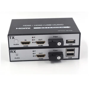 HDMI Extender Over Fiber Optic Cable 20Km,KVM Switch SC Optical Fiber Extension - Afbeelding 1 van 34