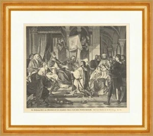 Belehr. Ottos v. Wittelsbach durch Friedr. Barbarossa Goldberg Holzstich E 15025 - Bild 1 von 1