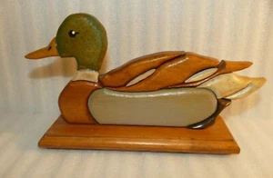 Pisapapeles de madera pato mallardo colección de madera de J.G. pieza de arte tallada a mano  - Imagen 1 de 12