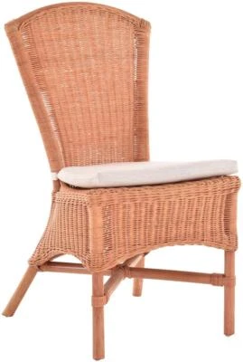 Rattan Esszimmer-/ Küchen -Stuhl hohe Rückenlehne (Terracotta, ohne Armlehne) - Bild 1 von 4