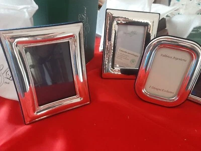 Cornici argento 925 bilamina per foto 6X9 made in Italy - 3 pezzi modelli misti - Immagine 1 di 4