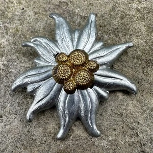 ORIGINAL WWII WW2 German Austrian Edelweiss Field Cap Pin Insignia - Picture 1 of 2