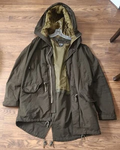 Pepe Jeans Heritage Vintage Jacket with hood Green PM401473 Size L Zip And Snap - Picture 1 of 8