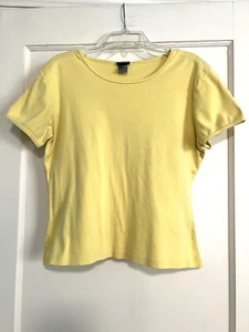 Women's Tops Short Sleeve Yellow Scoop Neck Tee Hanes Silver M Pre owned(E713) - Picture 1 of 5