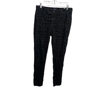 NYDJ Jean Pants Women's 10 Gray Black Printed Super Skinny Houndstooth Bottoms - Picture 1 of 9