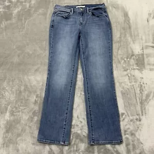 Levis Jeans Womens 8 Blue 505 Straight Leg Stretch Medium Wash Denim Preppy Logo - Picture 1 of 11