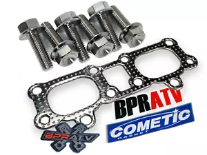 BPRATV Titanium Exhaust Manifold Bolts & Cometic Gaskets Polaris RZR XP4 XP 1000 - Picture 1 of 24