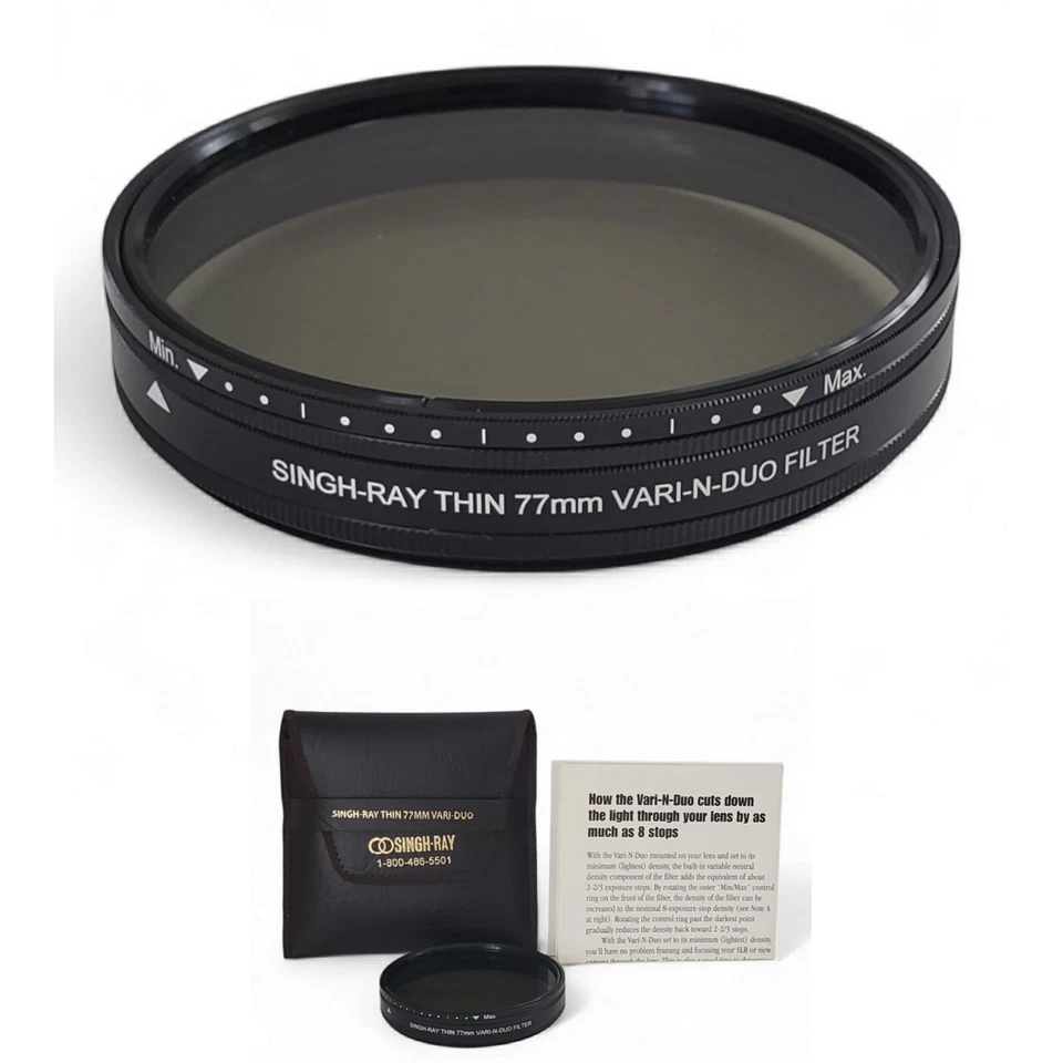 Singh-Ray Thin 77mm Vari-N-Duo Thin Ring Filter Padded Case & Pamphlet - Image 1 of 4
