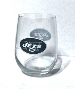 NEW YORK JETS 12 OZ STEMLESS WINE TUMBLER BEVERAGE GLASS FREE SHIPPING - Picture 1 of 1