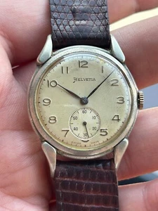Reloj suizo Helvetia vintage Cal. Tacos de lujo con esfera de pátina 80C para hombre años 60 33 mm - Imagen 1 de 8