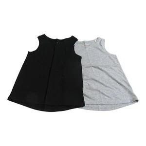 Cat & Jack Toddler Girls Size 5T Sleeveless Tank Top Black/Gray (2 Pack) - Picture 1 of 8