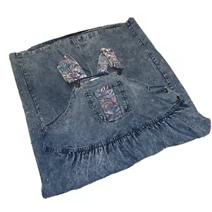 Vintage 90s Maternity Denim Jean Overalls Dress Size Small 100% Cotton Acid Wash - Picture 1 of 10