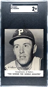 1960 Kahn’s Wieners - Bill Mazeroski Pittsburgh Pirates - SGC 2 Good - Picture 1 of 2