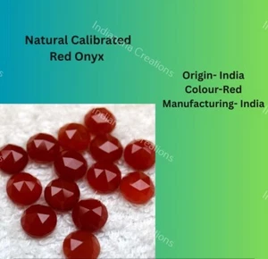 Onice rossa naturale taglio rosa tonda da 5x5mm a 12x12mm pietra preziosa sfusa calibrata - Foto 1 di 7