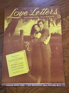 Love Letters Sheet Music Jennifer Jones Joseph Cotton Heyman Young Voice 1945 - Picture 1 of 3