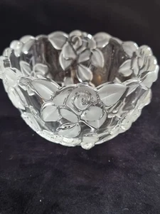 Original Walther glass satin rose lead crystal candy Dish/bowl - Picture 1 of 10