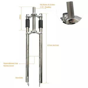 26*3.5" Fat Tire Bicycle Fork, 1-1/8" ThreadlessTriple Tree Alum Double Shoulder - Picture 1 of 8