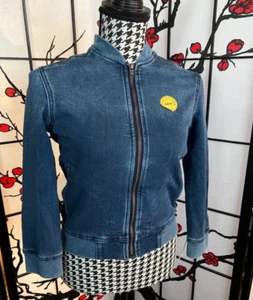 New Cat & Jack Denim style stretch zip up Girls Jacket Sz M - Picture 1 of 11
