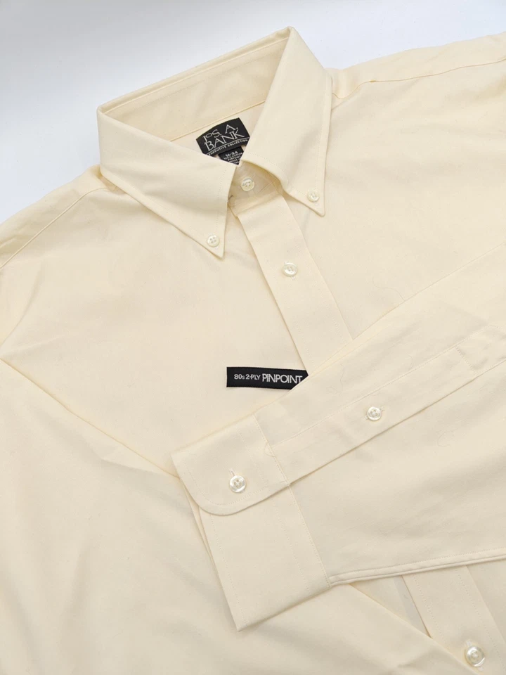 🇺🇲 Nueva Camisa Ejecutiva Jos A Bank Para Hombres 16x34 Con Botones Amarilla Precio de venta sugerido por el fabricante 87,50 USD Foto 1 de 4