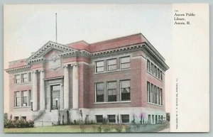 Aurora Illinois~Carnegie Public Library~E Benton Street~c1905 FP Schickler~CT - Picture 1 of 2