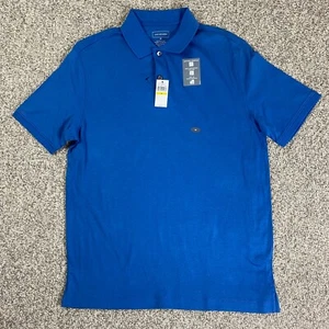 NWT Van Heusen Classic Fit Natural Stretch Pullover Golf Polo Shirt Medium Blue - Picture 1 of 12