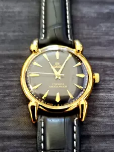 Reloj manual suizo vintage Roamer Brevete para hombre dorado negro negro ✨ - Imagen 1 de 10