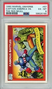 1990 Marvel Universe #97 Captain America vs. the Red Skull PSA 6 - Picture 1 of 2