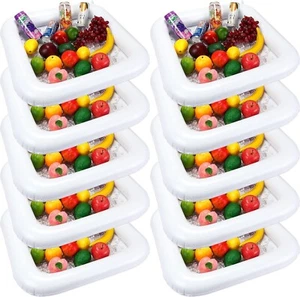 10 Pcs 24 x 24 Inch Inflatable Cooler Buffet Ice Serving Bar Bulk White Buffet - Picture 1 of 7