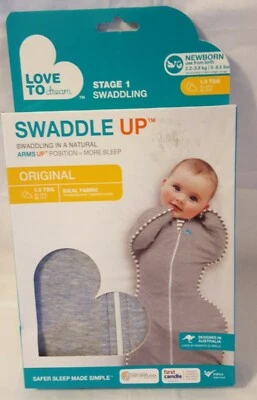 Love To Dream пеленать вверх этап 1 переход сумка - новорожденный - белый и серый - новый в коробке - Изображение 1 из 2